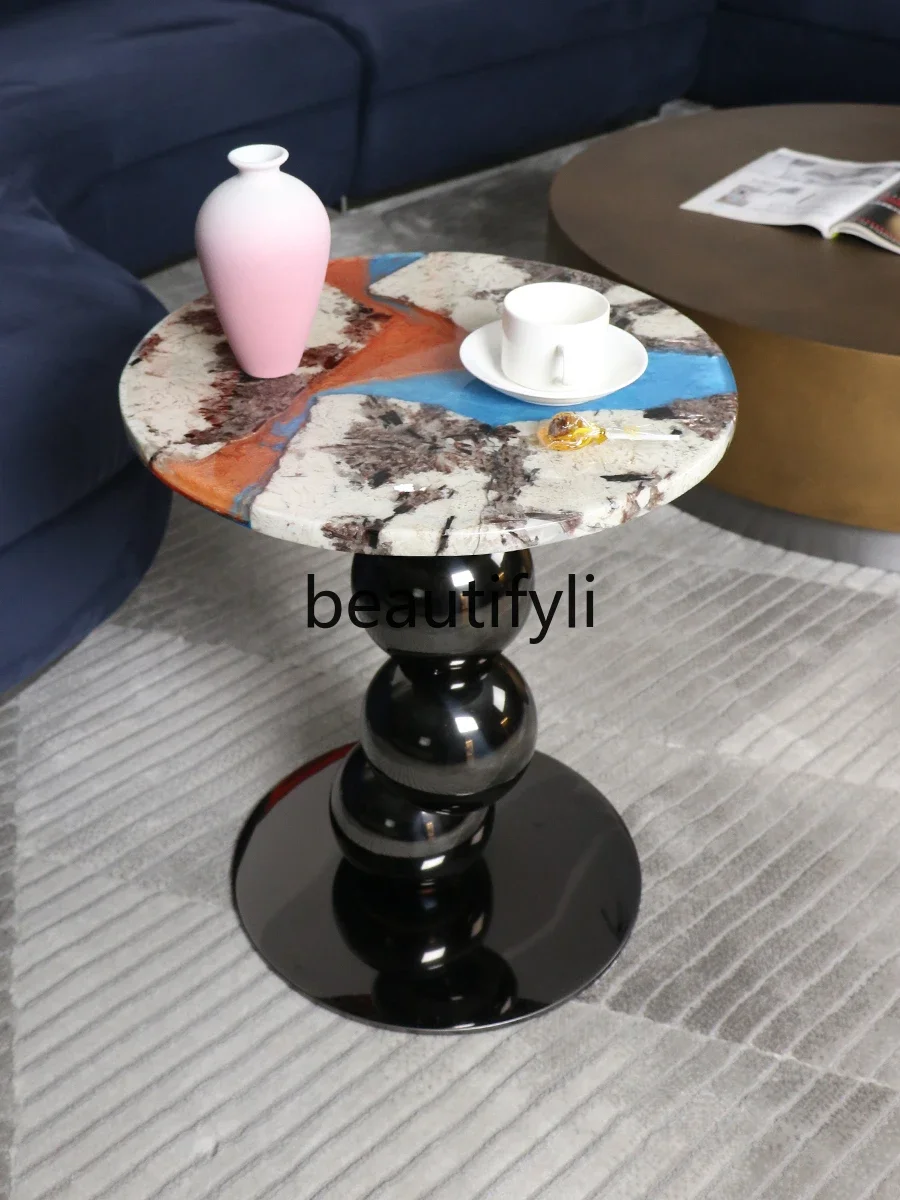 Marble sofa coffee table art light luxury edge table modern creative villa corner table
Marble sofa coffee table art light luxury edge table modern creative villa corner table
