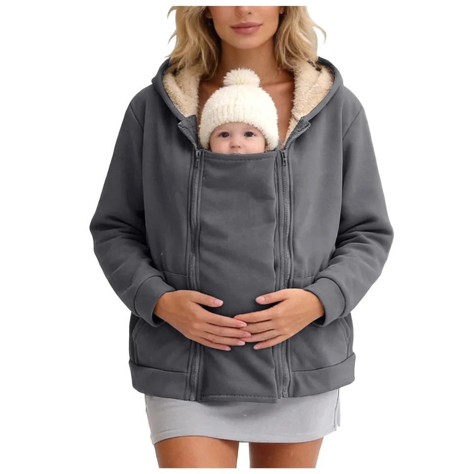 Women Fleece Zip Up 2 In 1 Baby Kangaroo Hoodie Maternity Winter Plush Sweatshirt Coat Thicken Baby Wearing Clothes M-5XL
Women Fleece Zip Up 2 In 1 Baby Kangaroo Hoodie Maternity Winter Plush Sweatshirt Coat Thicken Baby Wearing Clothes M-5XL