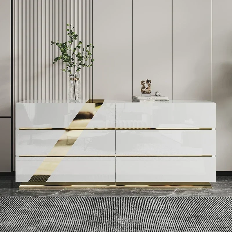 HHItalian Light Luxury Six-chest Cabinet Modern Minimalist White Bedroom TV Storage Chest Of Drawers
HHItalian Light Luxury Six-chest Cabinet Modern Minimalist White Bedroom TV Storage Chest Of Drawers