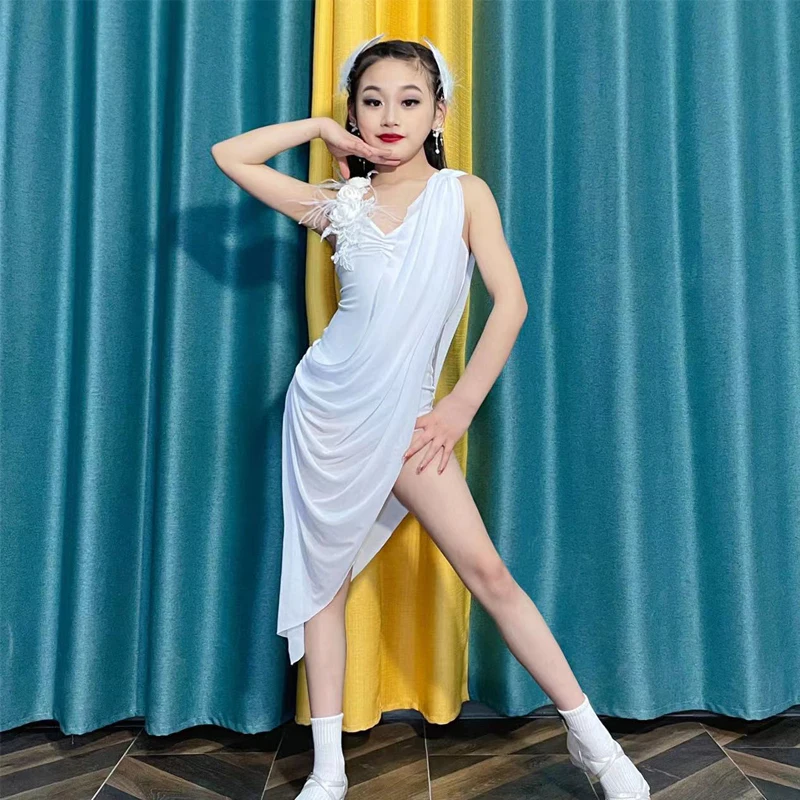 Fashion Latin Dance Dress For Girls White Sleeveless Latin Dancing Dress Children Stage Competition Dance Dresses DWY8838
Fashion Latin Dance Dress For Girls White Sleeveless Latin Dancing Dress Children Stage Competition Dance Dresses DWY8838