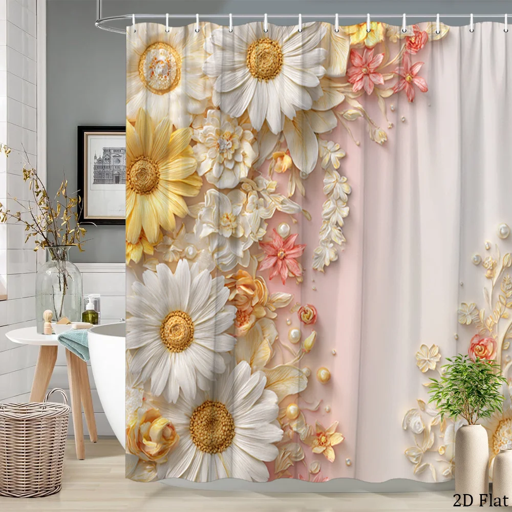 Gorgeous Floral Shower Curtain Boho Garden Decor Waterproof Romantic Daisy Flower Curtain for Bathroom Luxury 180x200cm
Gorgeous Floral Shower Curtain Boho Garden Decor Waterproof Romantic Daisy Flower Curtain for Bathroom Luxury 180x200cm