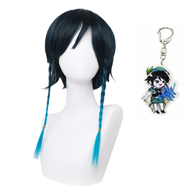 Venti gradient blue braided updo style anime cosplay wig no trimming needed
Venti gradient blue braided updo style anime cosplay wig no trimming needed