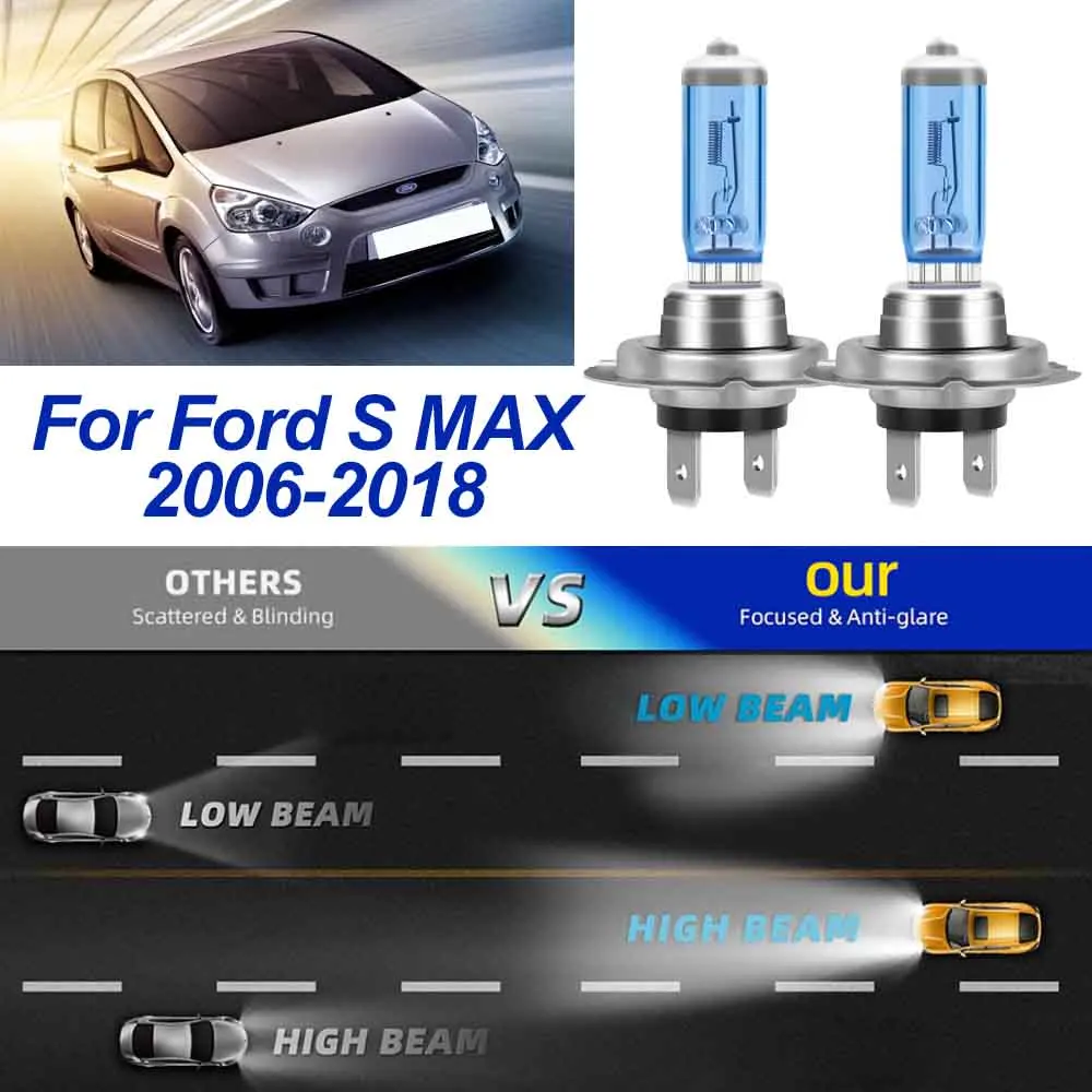 For Ford S MAX 2006-2018 Halogen Lamp Bulb 100W High Power Halogen Headlight 6000K White Canbus H7 Low Beam Headlamp 2PCS
For Ford S MAX 2006-2018 Halogen Lamp Bulb 100W High Power Halogen Headlight 6000K White Canbus H7 Low Beam Headlamp 2PCS