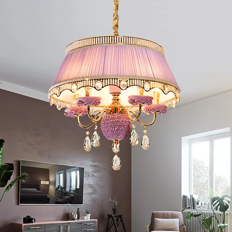 European style children's room Girl Pink Crystal Chandelier Princess room restaurant romantic warm French lamp
European style children's room Girl Pink Crystal Chandelier Princess room restaurant romantic warm French lamp