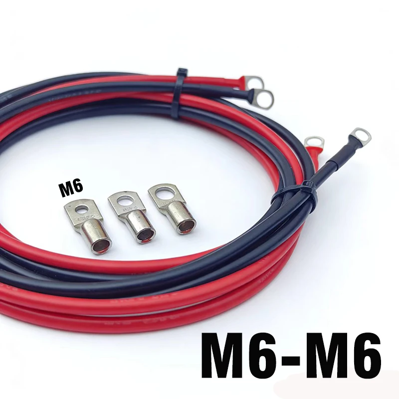 M6-M6 Battery Inverter Cables Set 0AWG 2AWG 4AWG 6 7 8Gauge Silicone Wire With Terminal for Car, Truck, RV, Solar
M6-M6 Battery Inverter Cables Set 0AWG 2AWG 4AWG 6 7 8Gauge Silicone Wire With Terminal for Car, Truck, RV, Solar