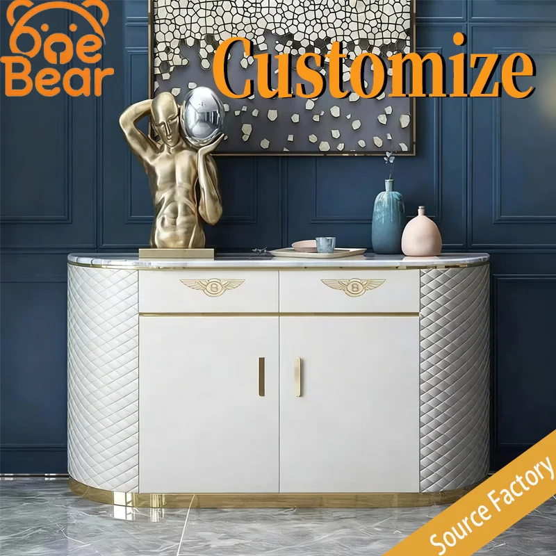 Customizable luxury living room furniture, leather and stainless steel sideboard, large-capacity storage cabinet to save space.
Customizable luxury living room furniture, leather and stainless steel sideboard, large-capacity storage cabinet to save space.