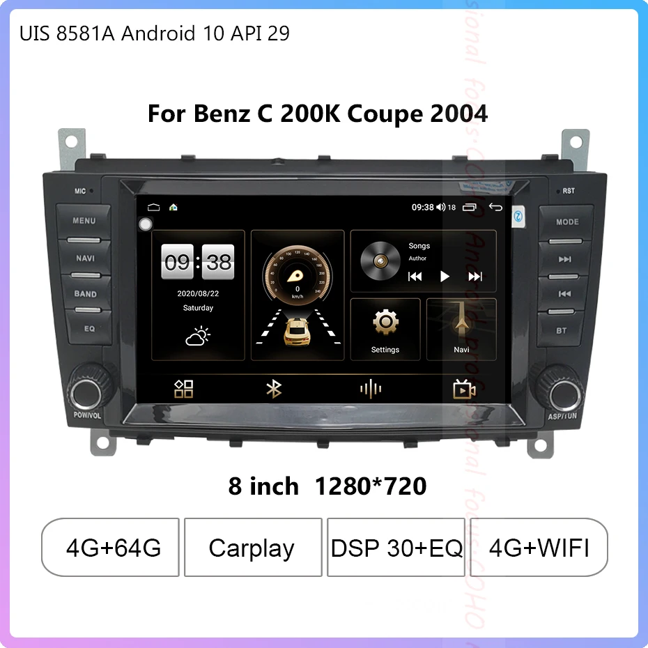 For Benz C 200K Coupe 2004 8 inch car radio Android 10 1280*720 4GB RAM+64GB ROM Car Multimedia Player Android navigation
For Benz C 200K Coupe 2004 8 inch car radio Android 10 1280*720 4GB RAM+64GB ROM Car Multimedia Player Android navigation