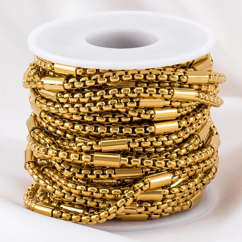 No Fade 0.5M 1M Stainless Steel Gold Color Punk Cuban Link Chain For Men Female DIY Bracelet Necklace Jewelry Making Accessories
No Fade 0.5M 1M Stainless Steel Gold Color Punk Cuban Link Chain For Men Female DIY Bracelet Necklace Jewelry Making Accessories