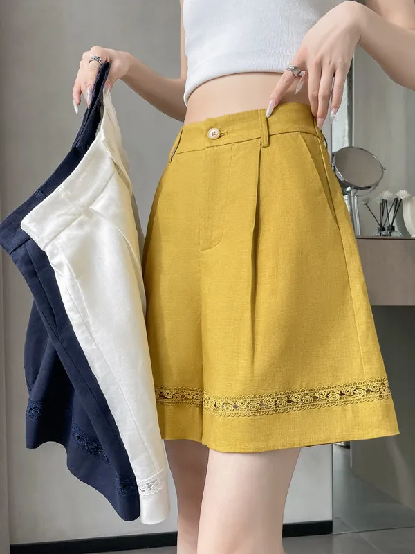 High Waist Ice Silk Linen Suit Pants Women Summer Thin A-Line Loose Wide Leg Five-Quarter Length Breathable Comfortable Shorts
High Waist Ice Silk Linen Suit Pants Women Summer Thin A-Line Loose Wide Leg Five-Quarter Length Breathable Comfortable Shorts