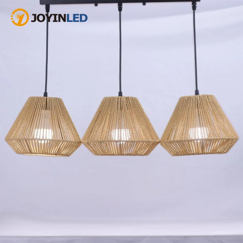 Подвесной светильник JOYINLED в деревенском стиле, 3 лампы, потолочная лампа, люстра из веревки и пеньки, подвесной светильник E27 для гостиной, ресторана, кухни
Подвесной светильник JOYINLED в деревенском стиле, 3 лампы, потолочная лампа, люстра из веревки и пеньки, подвесной светильник E27 для гостиной, ресторана, кухни