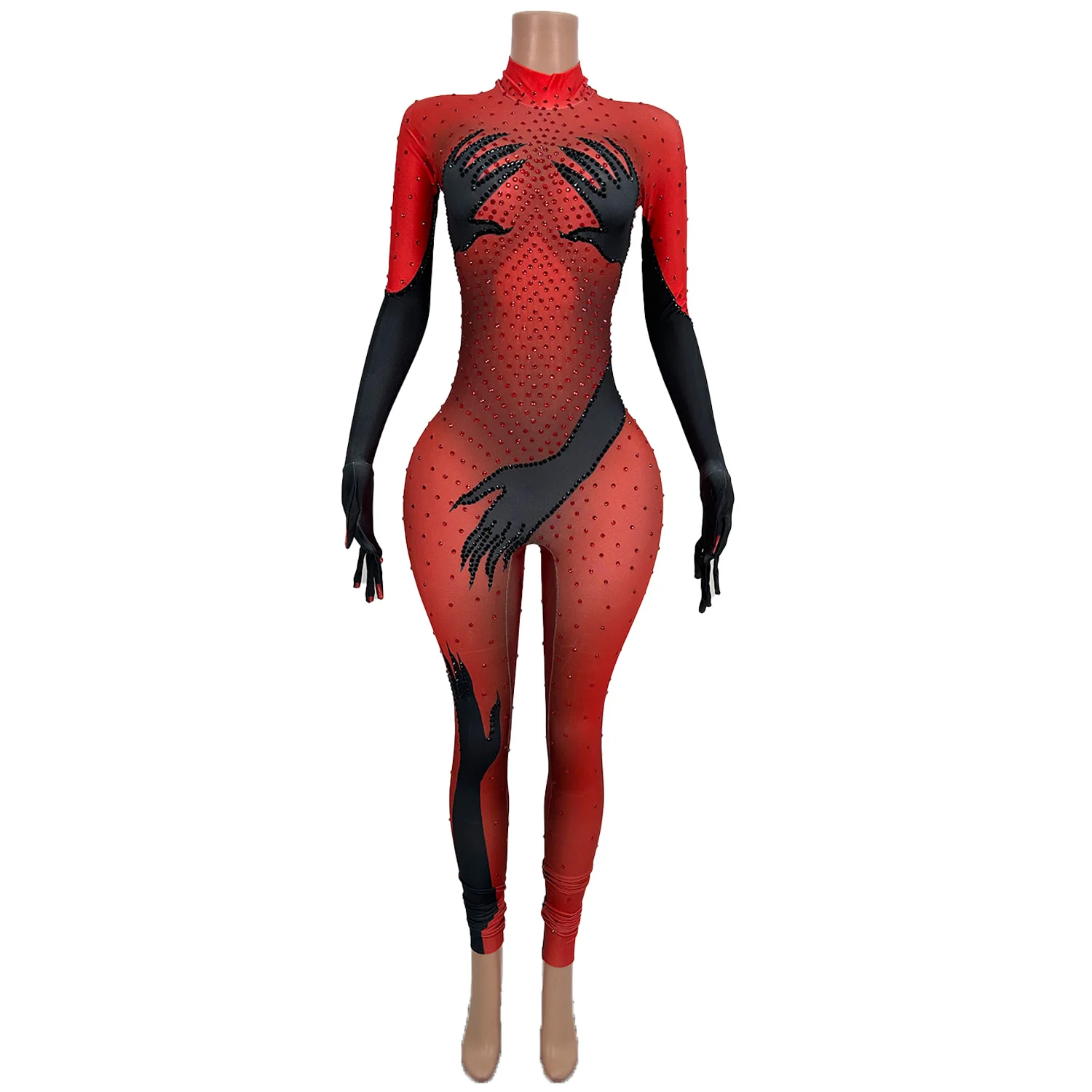Cabaret Sparkly Rhinestone Women Sexy Printing Jumpsuit Spandex Elastic Bodysuit Club Masquerade Stage Performance Wear bazhang
Cabaret Sparkly Rhinestone Women Sexy Printing Jumpsuit Spandex Elastic Bodysuit Club Masquerade Stage Performance Wear bazhang