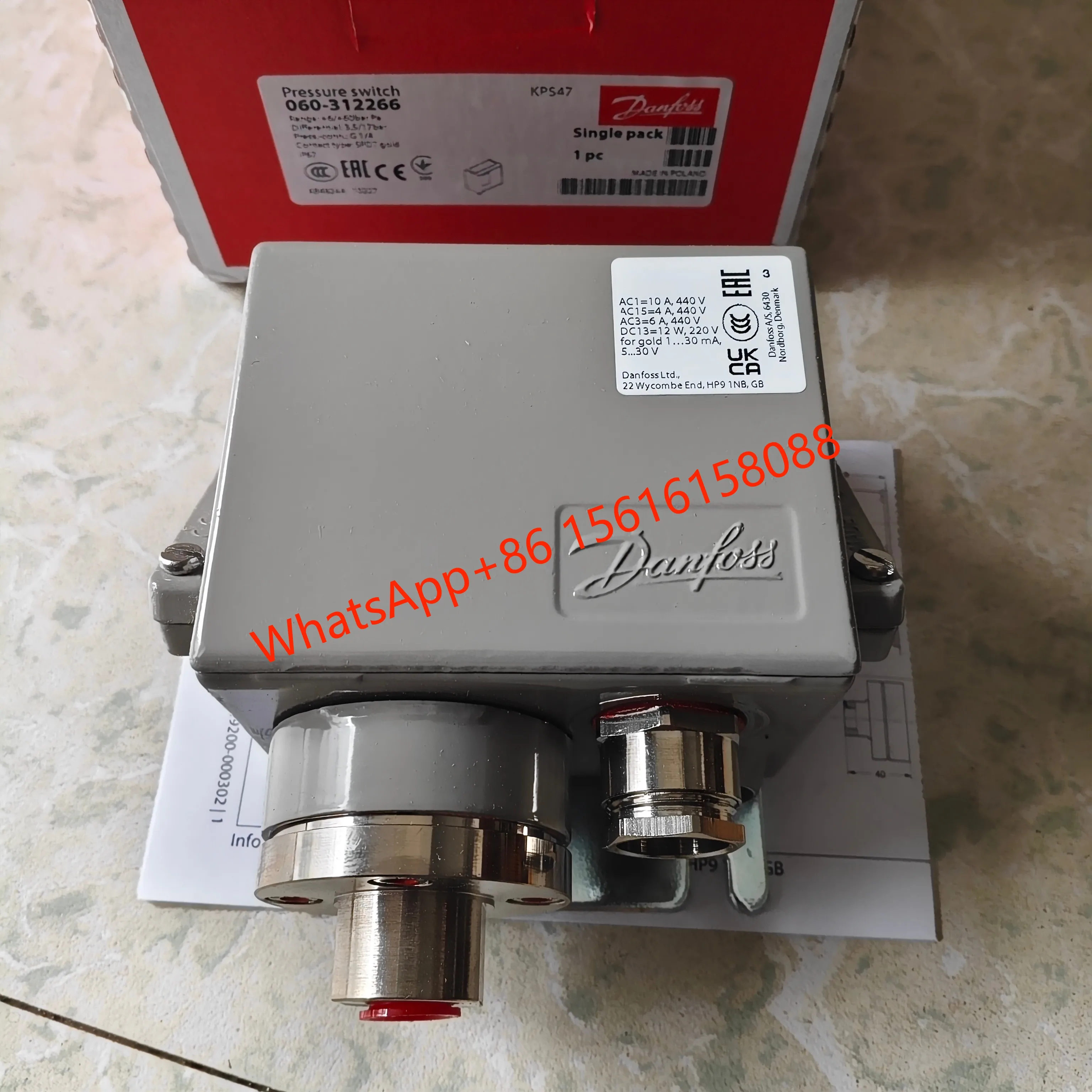 Реле давления Danfoss KPS47 060-312266, контроллер давления Danfoss
Реле давления Danfoss KPS47 060-312266, контроллер давления Danfoss