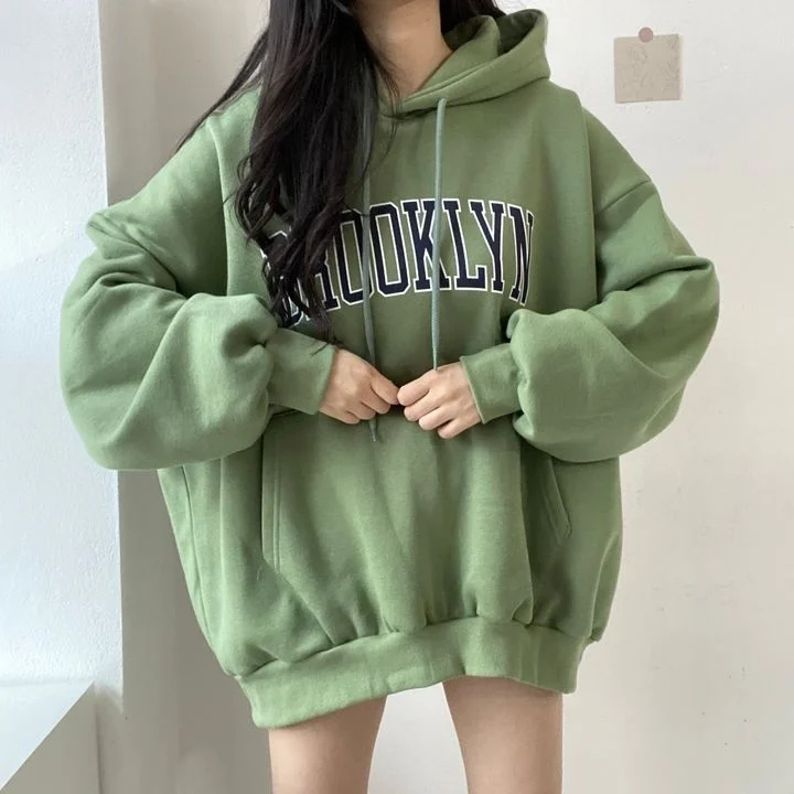 Women's Thickened Fleece Hoodie Long Sleeve Long Thickened Winter Spring Autumn Pure Color Lazy Style Korean Letter Print Loo...
Women's Thickened Fleece Hoodie Long Sleeve Long Thickened Winter Spring Autumn Pure Color Lazy Style Korean Letter Print Loo...