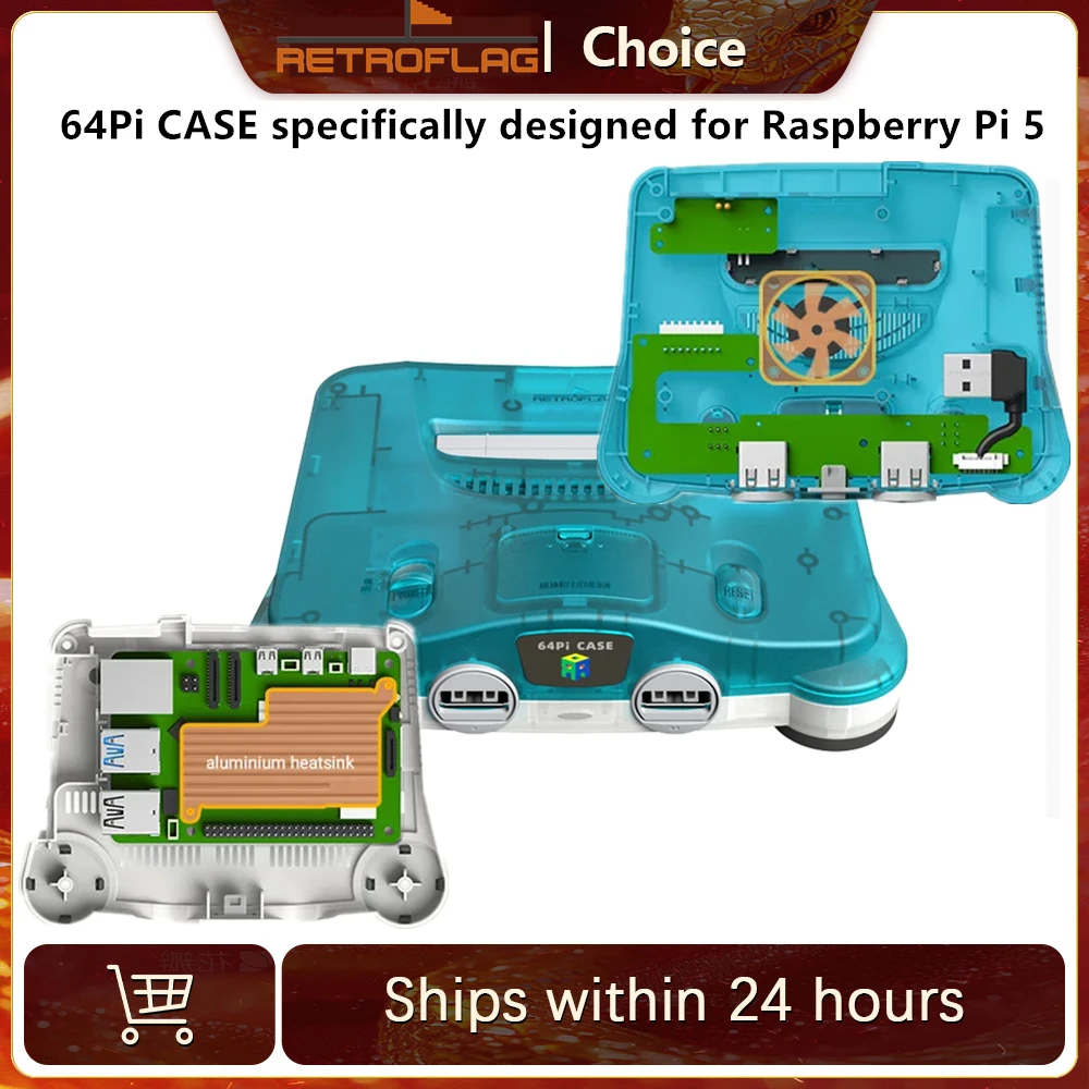 RetroFlag Compatible with Raspberry Pi 5 Dual USB Ports SD Card Storage N64Pi Case for Raspberry Pi 5 with Safe Shutdown Reset
RetroFlag Compatible with Raspberry Pi 5 Dual USB Ports SD Card Storage N64Pi Case for Raspberry Pi 5 with Safe Shutdown Reset