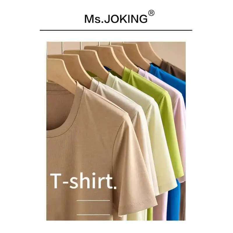 Summer Cotton Acetate T-shirt Women Round Neck/V-neck Loose Short Sleeve Casual Tees
Summer Cotton Acetate T-shirt Women Round Neck/V-neck Loose Short Sleeve Casual Tees