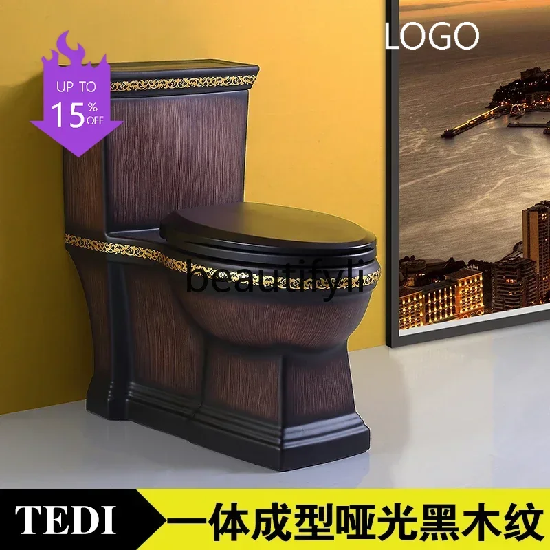P High-end black personalized toilet siphon one-piece toilet ceramic color wood grain retro
P High-end black personalized toilet siphon one-piece toilet ceramic color wood grain retro