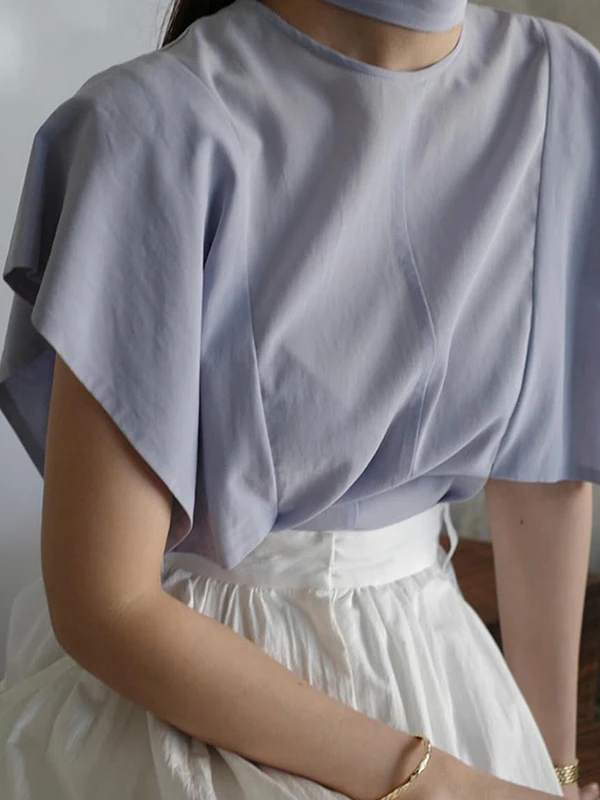 French Style Loose Fit Women's Summer Shirt with Lace Trim Short Sleeve Chiffon Top Neck Scarf Design UV Protection
French Style Loose Fit Women's Summer Shirt with Lace Trim Short Sleeve Chiffon Top Neck Scarf Design UV Protection