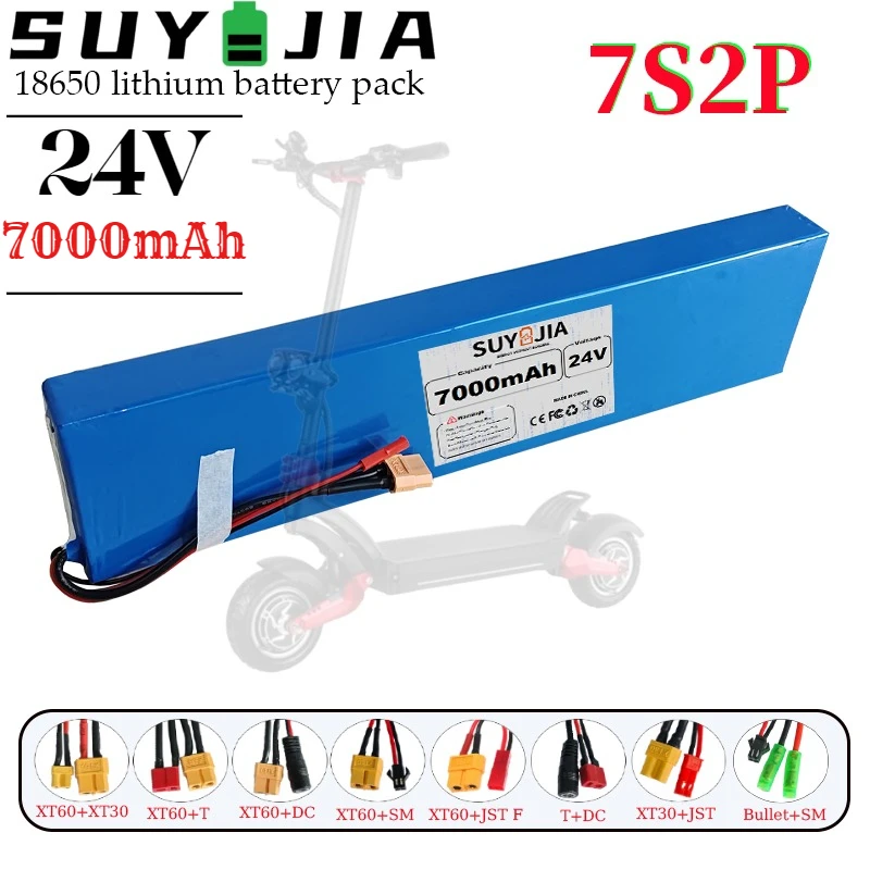 24V 7000mAh 18650 7S2P Li-ion Rechargeable Battery Pack 25.2V Suitable for Battery Replacement of 29.4V Electric Scooters
24V 7000mAh 18650 7S2P Li-ion Rechargeable Battery Pack 25.2V Suitable for Battery Replacement of 29.4V Electric Scooters