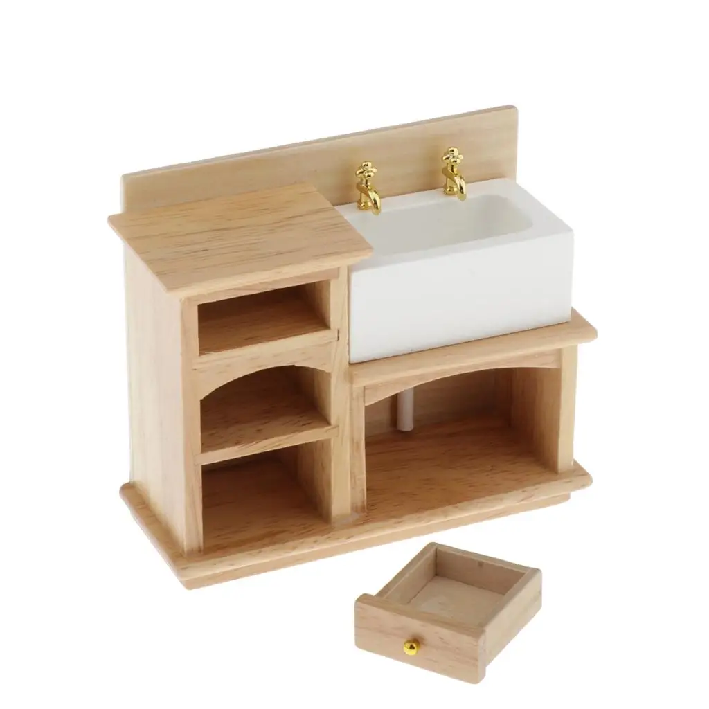 1/12 Scale Bathroom Sink Furniture for Doll House Decoration, Natural Wood Miniature Model Display Ornaments
1/12 Scale Bathroom Sink Furniture for Doll House Decoration, Natural Wood Miniature Model Display Ornaments