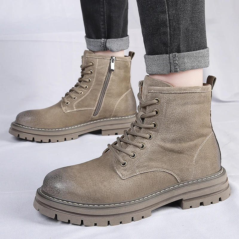 Brand High Top Boots Men Leather Shoes Fashion Motorcycle Ankle Boots TrendBoots For Men Winter Boots Man Shoe Lace Up Boots
Brand High Top Boots Men Leather Shoes Fashion Motorcycle Ankle Boots TrendBoots For Men Winter Boots Man Shoe Lace Up Boots