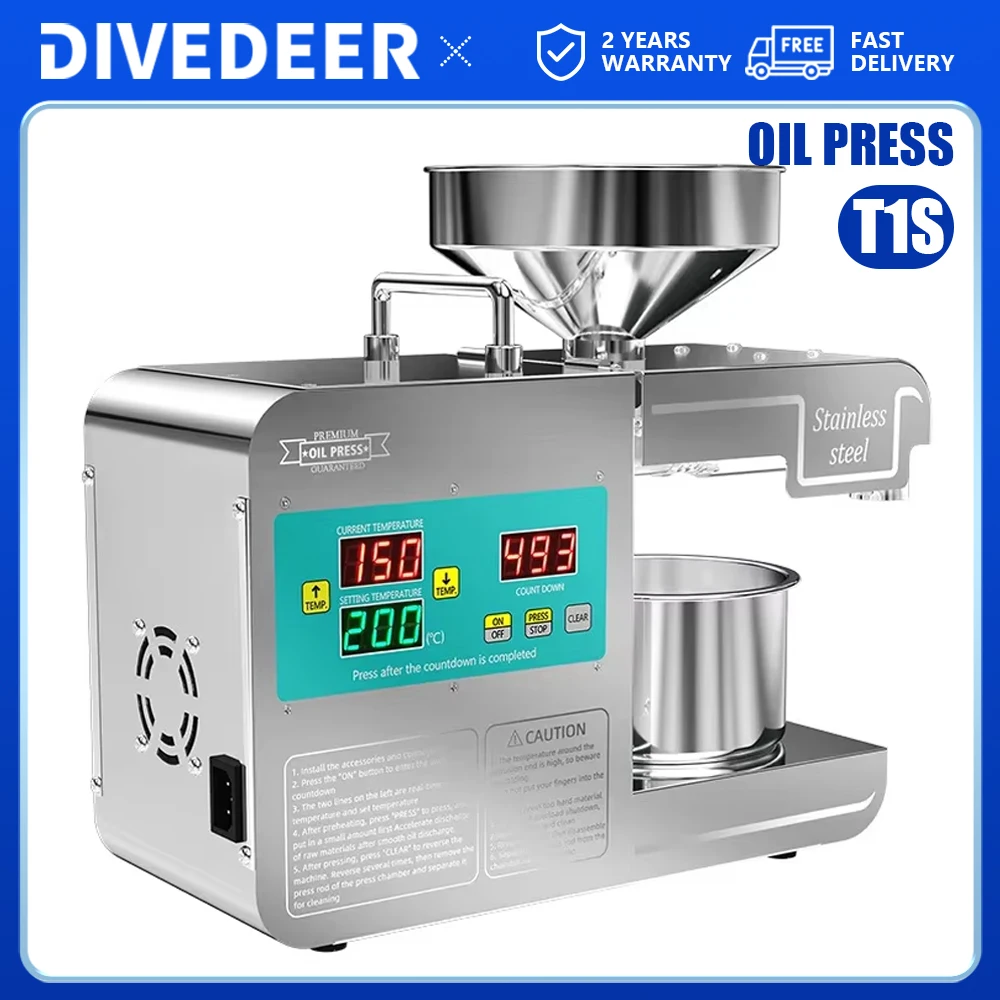 DIVEDEER T1S Automatic Oil Press Machine Multi-functional Commercial New Oil Press Machine Intelligent Oil Press Machine
DIVEDEER T1S Automatic Oil Press Machine Multi-functional Commercial New Oil Press Machine Intelligent Oil Press Machine