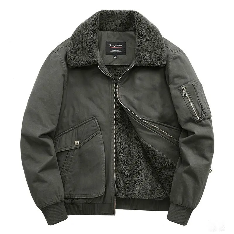 Winter Men's Jacket Fur Lined Coat Cotton-padded Clothes New Multiple Pockets Work Clothes Plush Thicken Lamb Wool Cotton Suit
Winter Men's Jacket Fur Lined Coat Cotton-padded Clothes New Multiple Pockets Work Clothes Plush Thicken Lamb Wool Cotton Suit