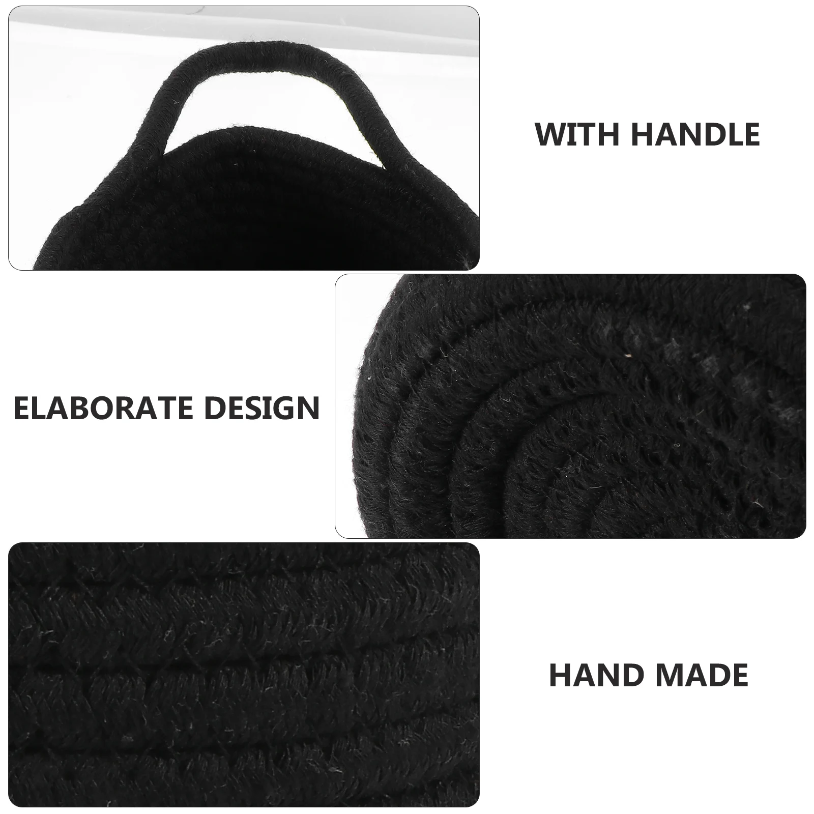 2 Pcs Storage Baskets Bathroom Hanging Woven Desktop Cotton Rope Black Closet Items Holder
2 Pcs Storage Baskets Bathroom Hanging Woven Desktop Cotton Rope Black Closet Items Holder
