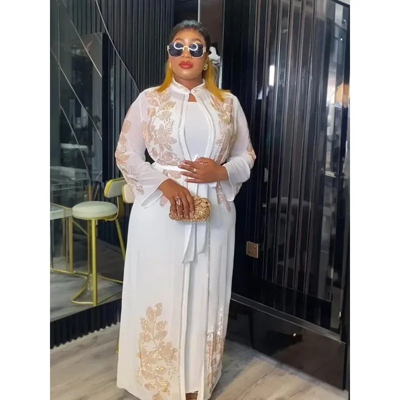 Африканское модное свободное эластичное вечернее платье спереди и сзади, роскошное удобное платье со стразами и длинными рукавами с вертикальным воротником
Африканское модное свободное эластичное вечернее платье спереди и сзади, роскошное удобное платье со стразами и длинными рукавами с вертикальным воротником