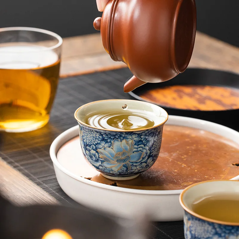 3pcs 65ml Small Sizse Ru Yao New Gold Blossoms Chinese Tea Cup Ru Kiln Ceramic Opening Beautiful Teacup Flowers Teaware
3pcs 65ml Small Sizse Ru Yao New Gold Blossoms Chinese Tea Cup Ru Kiln Ceramic Opening Beautiful Teacup Flowers Teaware