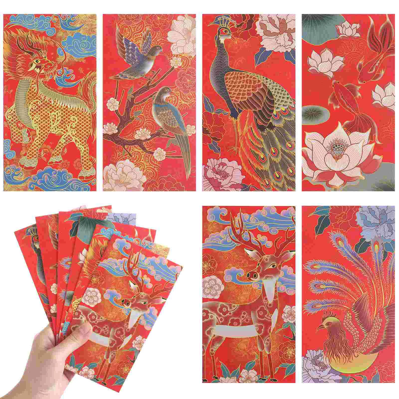 12 Pcs Year of The Tiger Is Blessing Chinese New Red Packets for Ceremonies Patterned Envelopes Wallet Money Pockets Paper
12 Pcs Year of The Tiger Is Blessing Chinese New Red Packets for Ceremonies Patterned Envelopes Wallet Money Pockets Paper