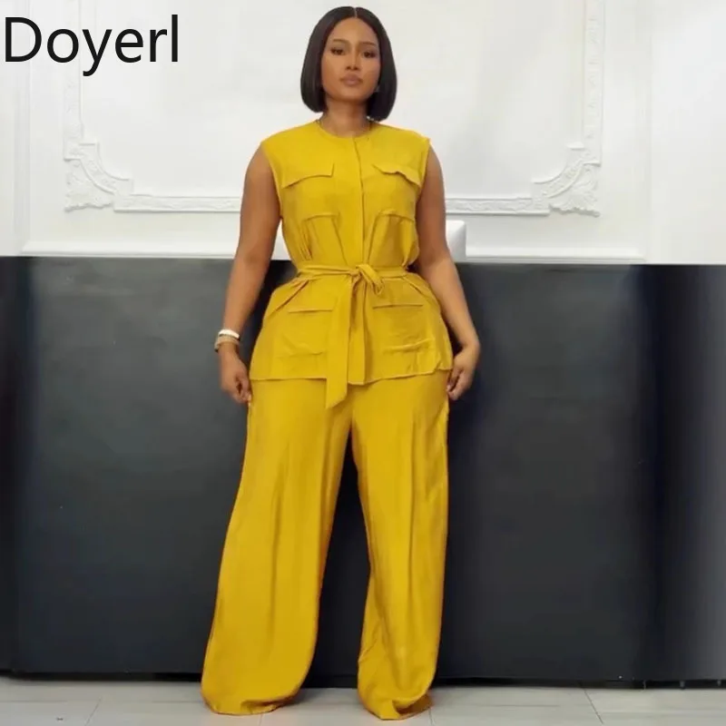 Doyerl Solid Casual 2 Piece Sets Women Outfits Elegant Loose Fit O-neck Sleeveless Pockets Top and Wide Leg Pants Matching Sets
Doyerl Solid Casual 2 Piece Sets Women Outfits Elegant Loose Fit O-neck Sleeveless Pockets Top and Wide Leg Pants Matching Sets