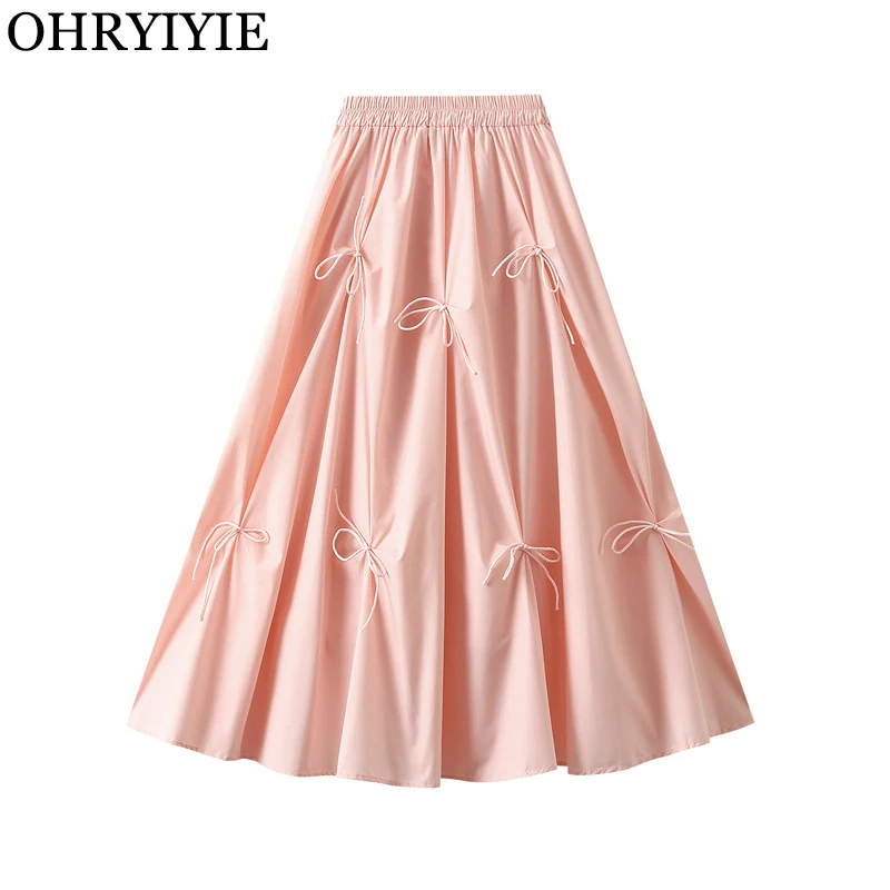 Skirt 2024 New Female Summer High Waist A-line Skirt for Women Korean Fashion Bow Long Skirt Women Solid Mid Long Pleated Skirts
Skirt 2024 New Female Summer High Waist A-line Skirt for Women Korean Fashion Bow Long Skirt Women Solid Mid Long Pleated Skirts