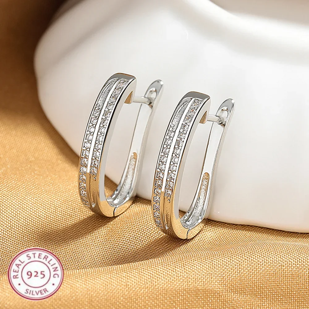 925 Sterling Silver Earrings High quality luxury For Women Exquisite Student Girlfriend Jewelry Accessories Wedding Fashion Gift
925 Sterling Silver Earrings High quality luxury For Women Exquisite Student Girlfriend Jewelry Accessories Wedding Fashion Gift