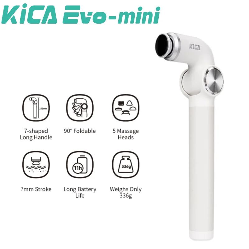 KiCA Evo Mini New Fascia Gun Портативный массажный пистолет для мышц 7 кг, 3200 об/мин с 4 массажными головками, 336 г, только алюминиевый сплав
KiCA Evo Mini New Fascia Gun Портативный массажный пистолет для мышц 7 кг, 3200 об/мин с 4 массажными головками, 336 г, только алюминиевый сплав