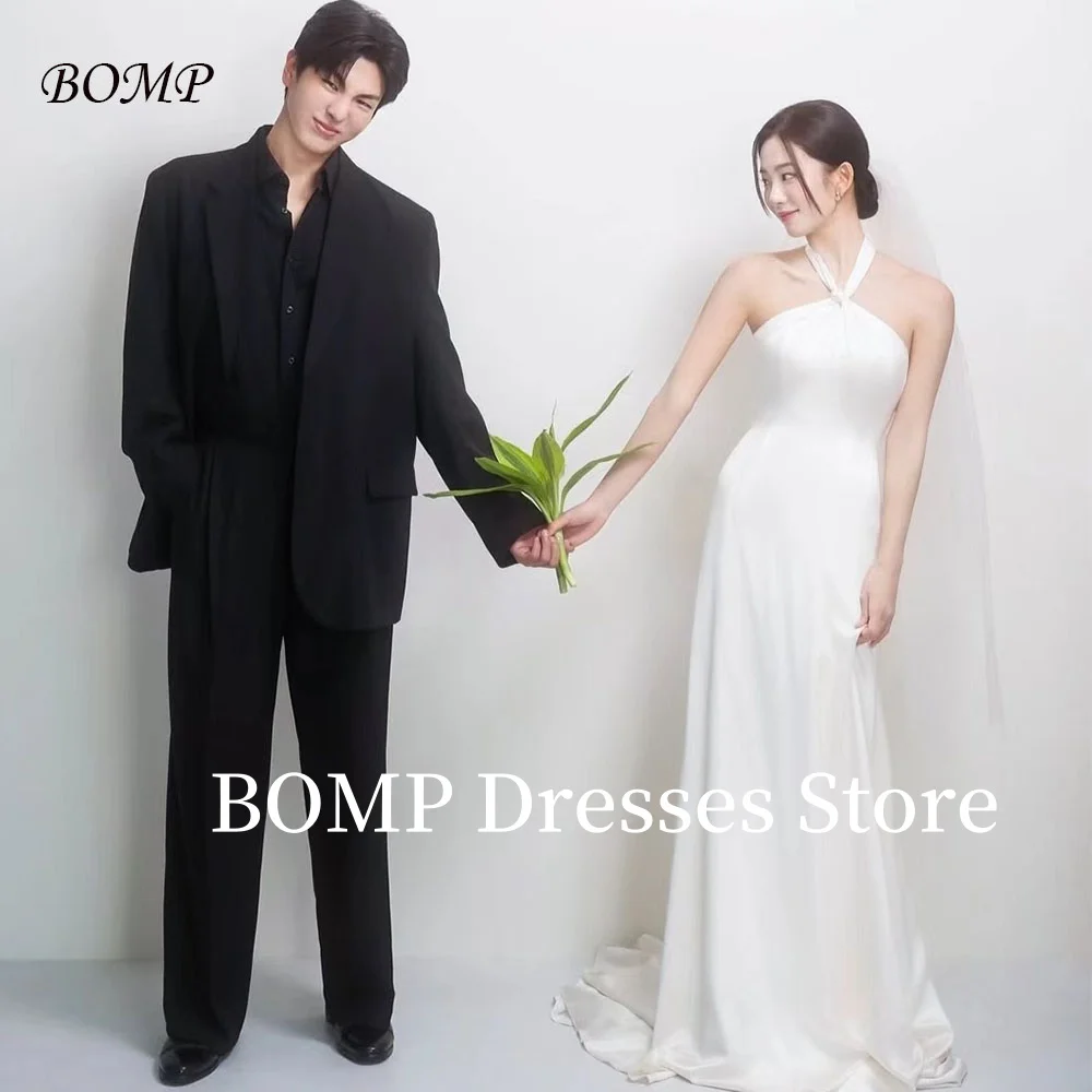 BOMP Elegant Halter Wedding Party Dress A-Line Floor Length Sweep Train Evening Bridal Gown Korea Photo Shoot Customized
BOMP Elegant Halter Wedding Party Dress A-Line Floor Length Sweep Train Evening Bridal Gown Korea Photo Shoot Customized