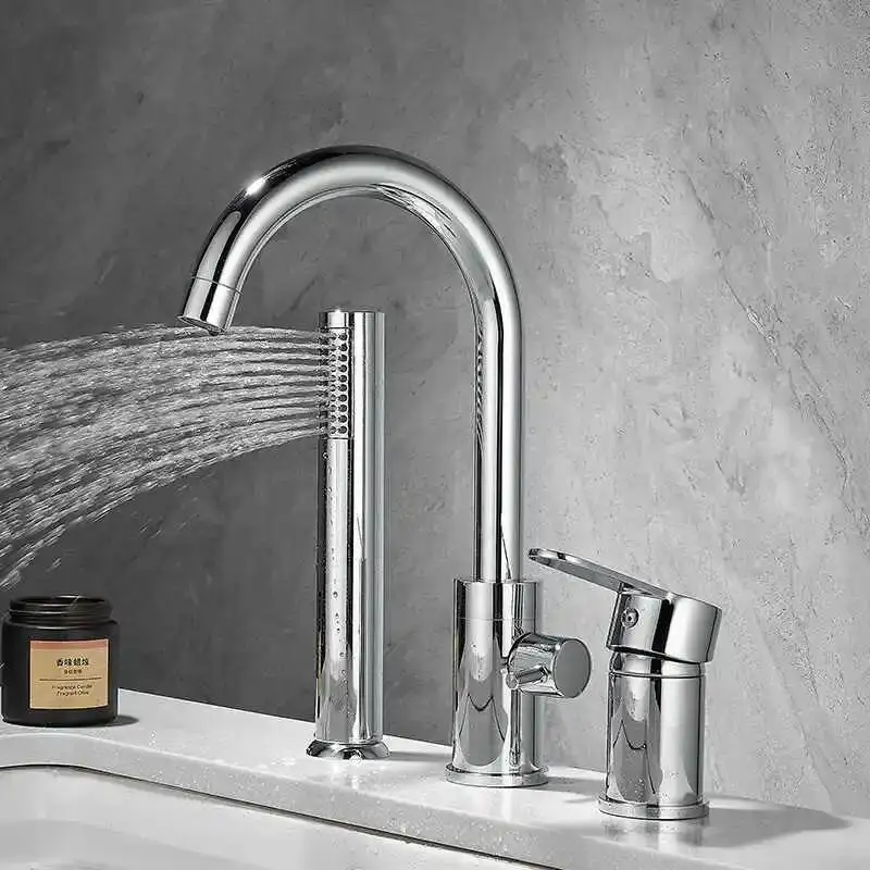 Bathroom bathtub faucet with rotating bathtub nozzle and handheld shower copper wall mounted hot and cold bathtub faucet
Bathroom bathtub faucet with rotating bathtub nozzle and handheld shower copper wall mounted hot and cold bathtub faucet