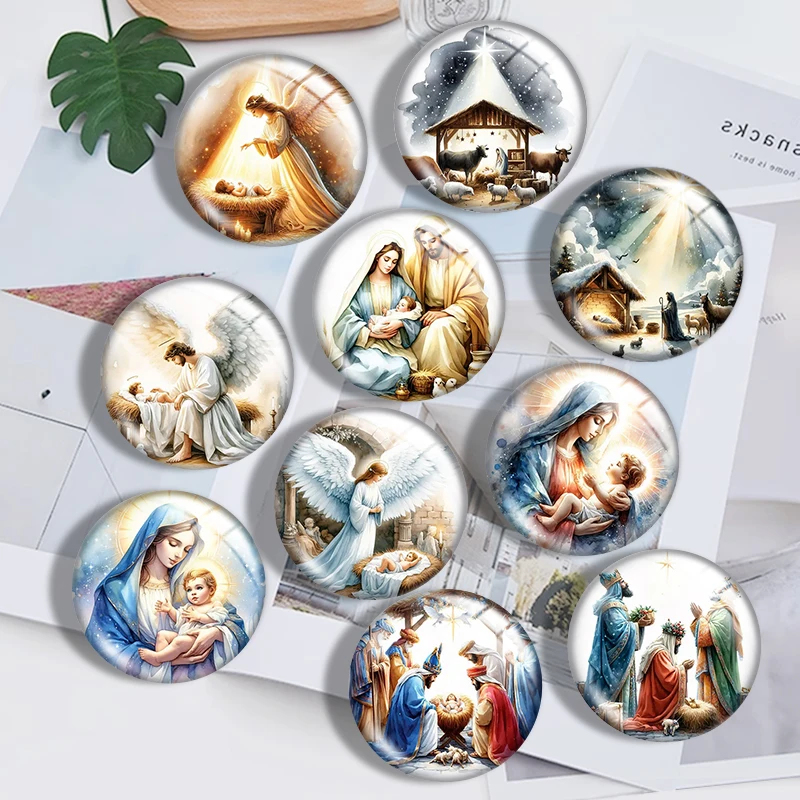 Christmas Scene of Jesus' Birth mix 12mm/18mm/20mm/25mm Round photo glass cabochon demo flat back Making findings
Christmas Scene of Jesus' Birth mix 12mm/18mm/20mm/25mm Round photo glass cabochon demo flat back Making findings