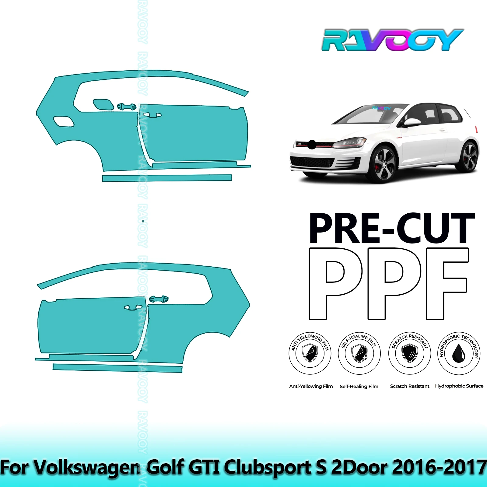 For Volkswagen Golf GTI Clubsport S 2Door 2016-2017 8.5mil Pre-Cut PPF Door & A/B Pillar Kit TPU Paint Protection Film Set
For Volkswagen Golf GTI Clubsport S 2Door 2016-2017 8.5mil Pre-Cut PPF Door & A/B Pillar Kit TPU Paint Protection Film Set