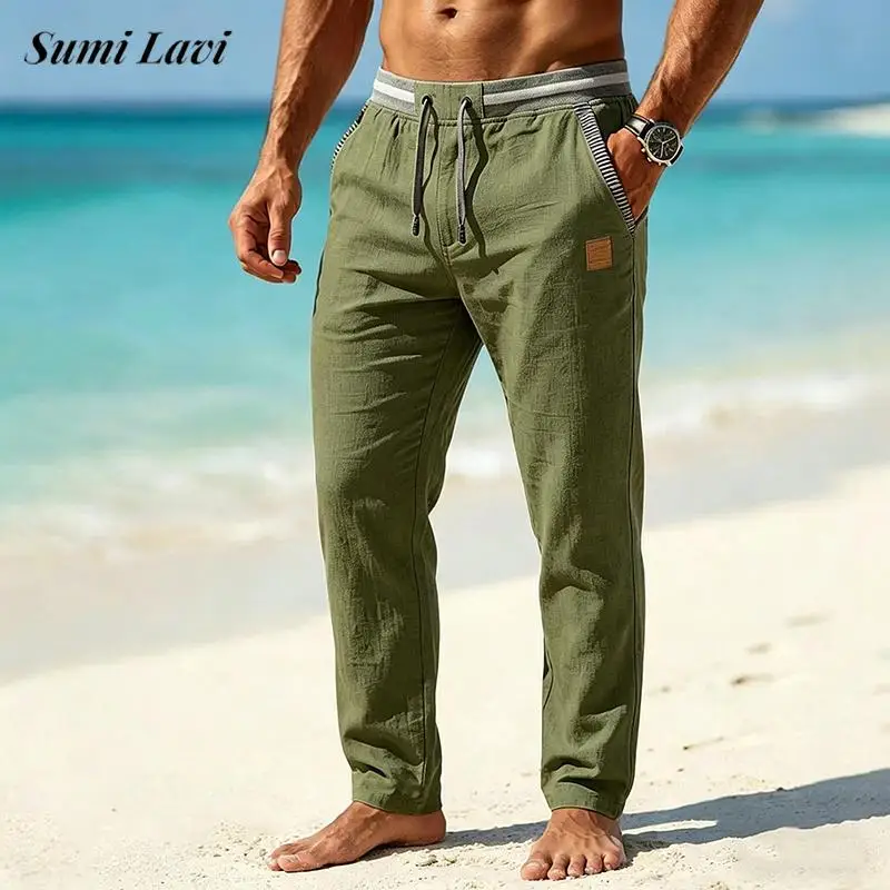 Vintage Mens Loose Straight Linen Pants 2026 Summer Seaside Casual Breathable Trousers Men Leisure Drawstring Patchwork Bottoms
Vintage Mens Loose Straight Linen Pants 2026 Summer Seaside Casual Breathable Trousers Men Leisure Drawstring Patchwork Bottoms