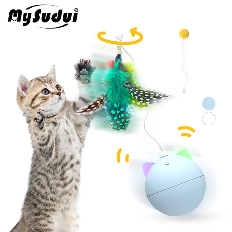 Smart Cat Toy Interactive LED Electric Kitten Rolling Ball Toys Automatic with Stick for Cats Activity Games Pet Accessories
Smart Cat Toy Interactive LED Electric Kitten Rolling Ball Toys Automatic with Stick for Cats Activity Games Pet Accessories