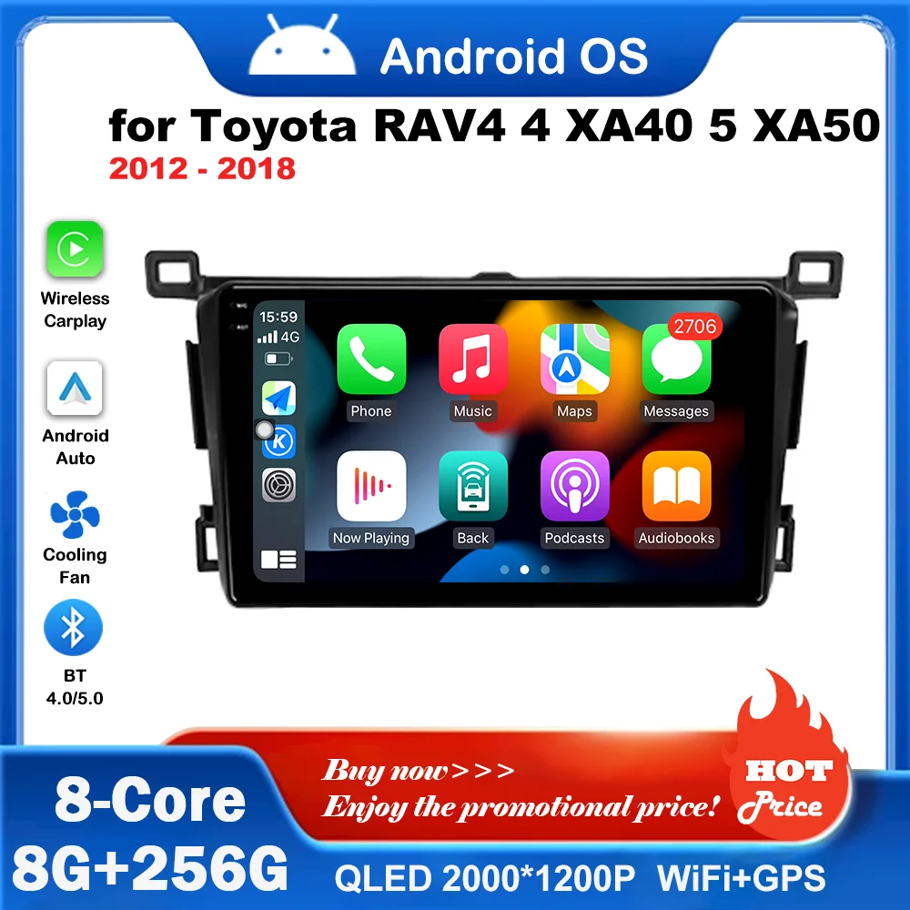 GPS Navigation BT Car Radio Multimedia Player RHD for Toyota RAV4 4 XA40 5 XA50 2012 - 2018 Android OS HD Screen WiFi 4G Carplay
GPS Navigation BT Car Radio Multimedia Player RHD for Toyota RAV4 4 XA40 5 XA50 2012 - 2018 Android OS HD Screen WiFi 4G Carplay