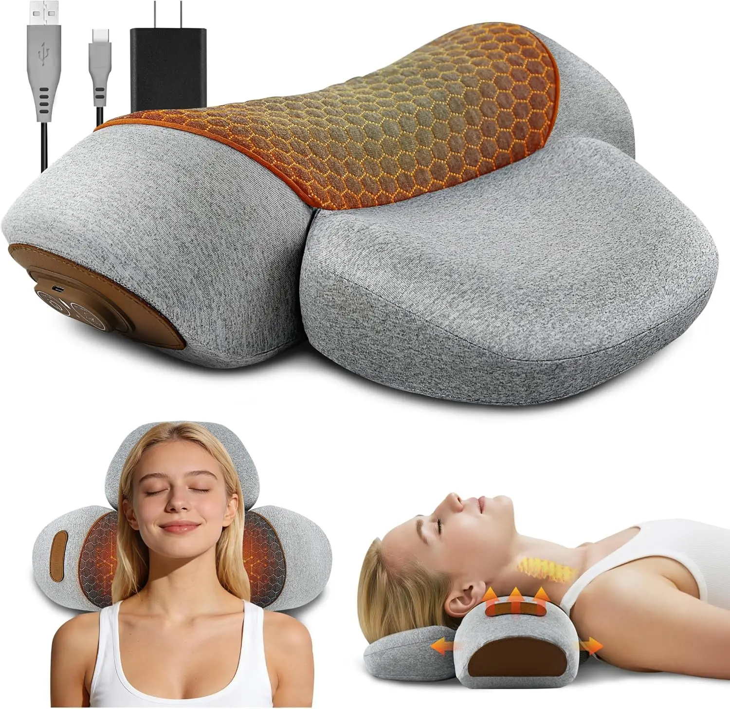 3-in-1 Neck Massager Pillow with Heating and Traction for Shoulder Pain Relief, Ergonomic Design
3-in-1 Neck Massager Pillow with Heating and Traction for Shoulder Pain Relief, Ergonomic Design