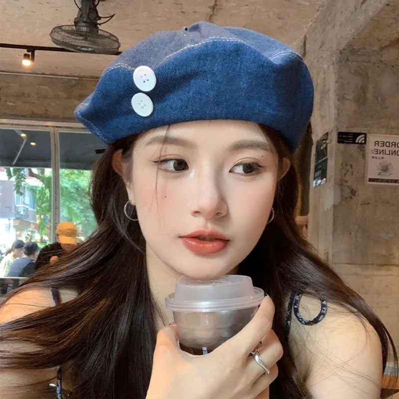 Hat Women's Design Denim Beret Korean Version Versatile Painter Hat Large Head Circumference Artistic Spring and Autumn
Hat Women's Design Denim Beret Korean Version Versatile Painter Hat Large Head Circumference Artistic Spring and Autumn