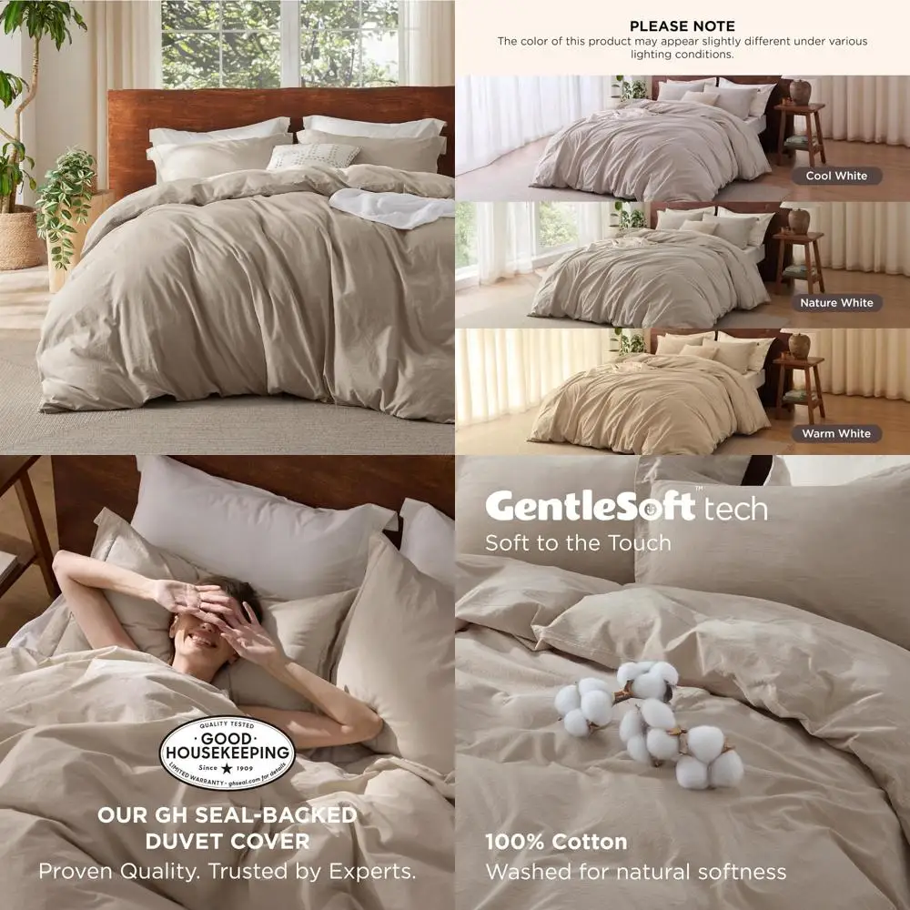 Пододеяльник из 100% хлопка King Size — минималистичный стиль с матовым миндалем для всех сезонов, ощущение стираного льна, подходит для поколений
Пододеяльник из 100% хлопка King Size — минималистичный стиль с матовым миндалем для всех сезонов, ощущение стираного льна, подходит для поколений