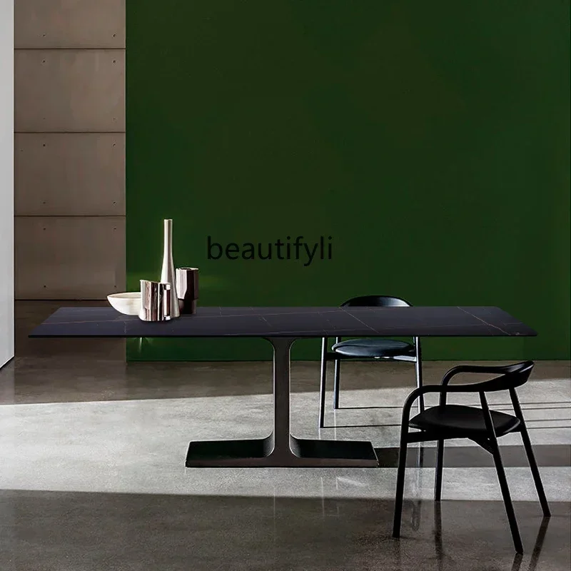 A13 New Italian minimalist rock slab dining table and chairs creative household 4/6 people rectangular dining table combinatio
A13 New Italian minimalist rock slab dining table and chairs creative household 4/6 people rectangular dining table combinatio