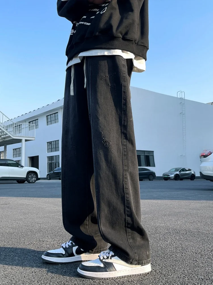 Retro American Black Jeans Men's Spring Autumn Trendy High Street Loose Wide Leg Pants Large Size Washed out Jeans
Retro American Black Jeans Men's Spring Autumn Trendy High Street Loose Wide Leg Pants Large Size Washed out Jeans