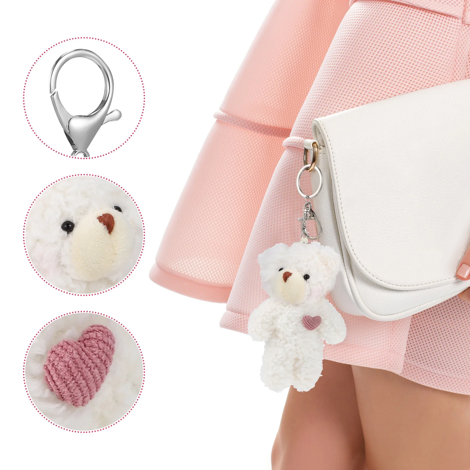 2 pcs Bear Keychains Cute Stuffed Animal Pendant For Bag Backpack Wallet Aesthetic Decor Soft Washable Girls Women Gift
2 pcs Bear Keychains Cute Stuffed Animal Pendant For Bag Backpack Wallet Aesthetic Decor Soft Washable Girls Women Gift