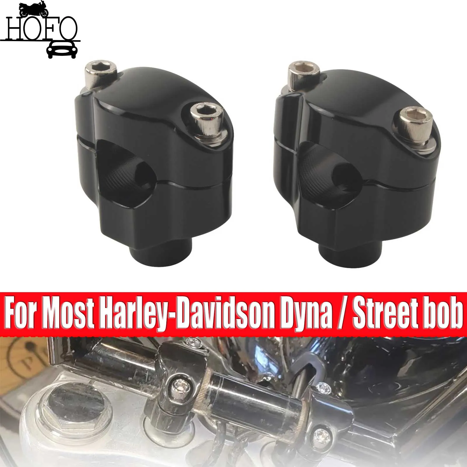 1 set of Handlebar Risers For Most Harley-Davidson Dyna / Street bob / Softail
1 set of Handlebar Risers For Most Harley-Davidson Dyna / Street bob / Softail