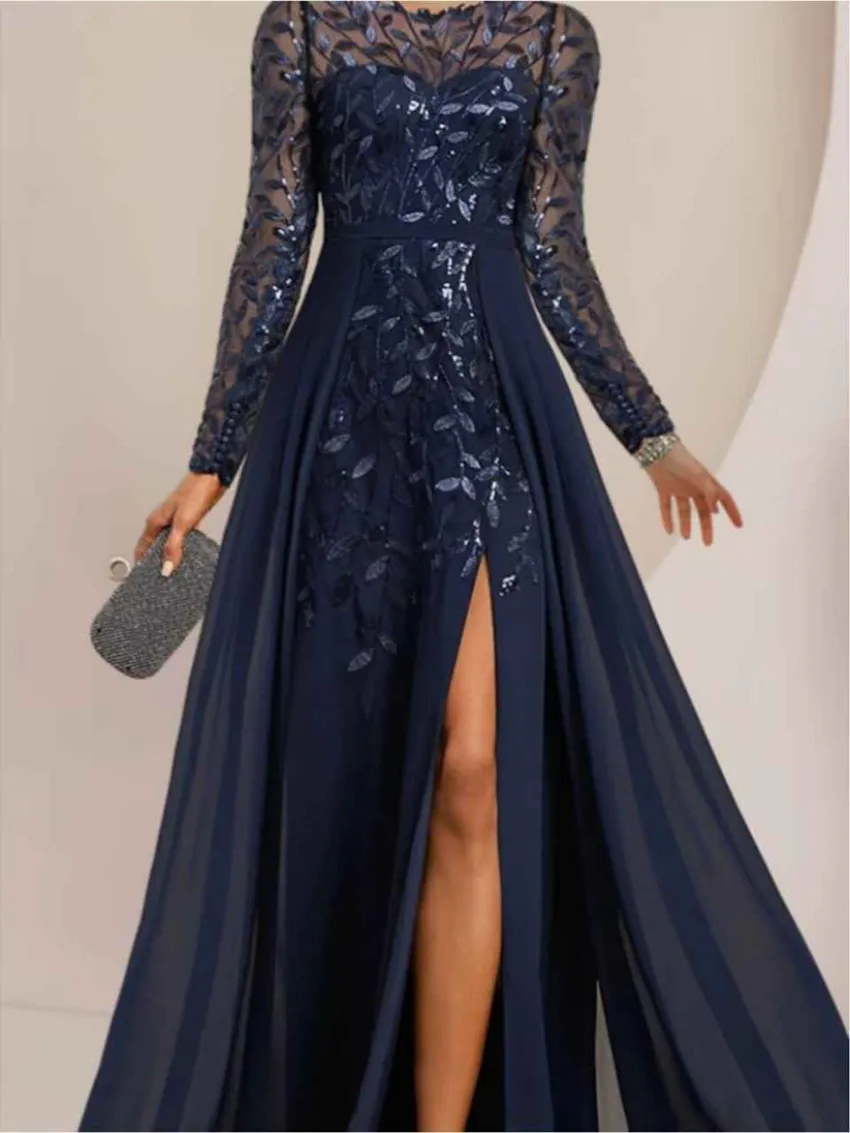 Elegant Mother of The Bride Dresses Applique Lace Chiffon Wedding Guest Dress Long Sleeve Formal Evening Dresses2025 Customized
Elegant Mother of The Bride Dresses Applique Lace Chiffon Wedding Guest Dress Long Sleeve Formal Evening Dresses2025 Customized