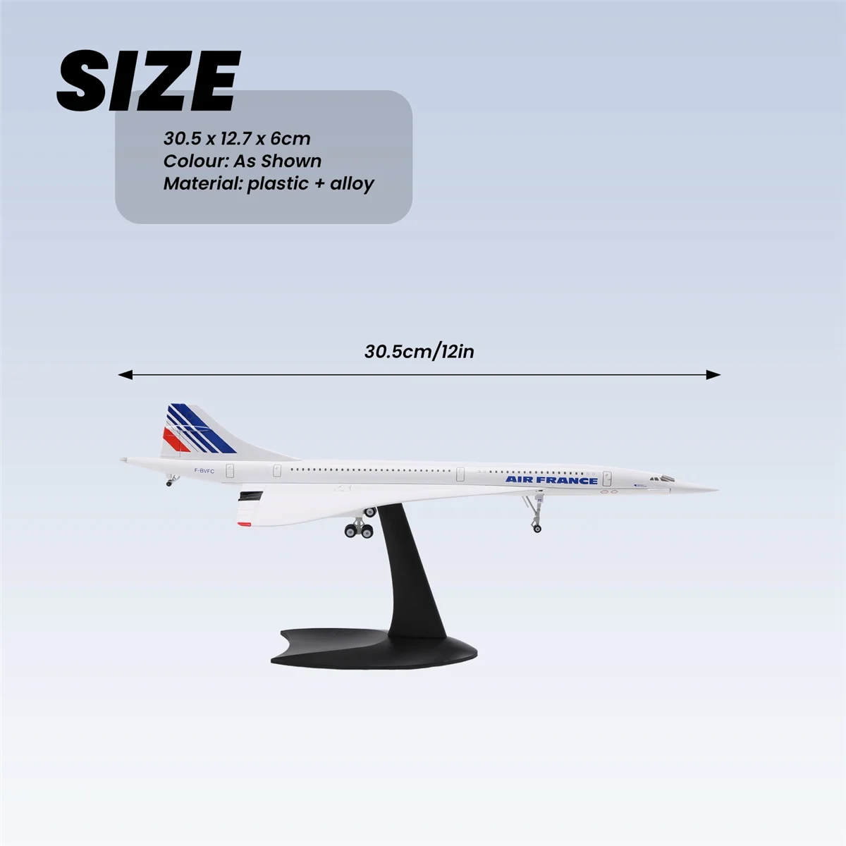 X64A_1/200 Concorde Supersonic Passenger Aircraft Air France Airways Model for Static Display Collection
X64A_1/200 Concorde Supersonic Passenger Aircraft Air France Airways Model for Static Display Collection